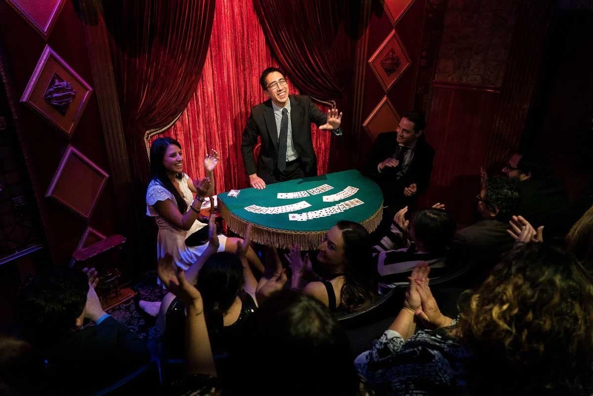 New York parlour magician performing at private event